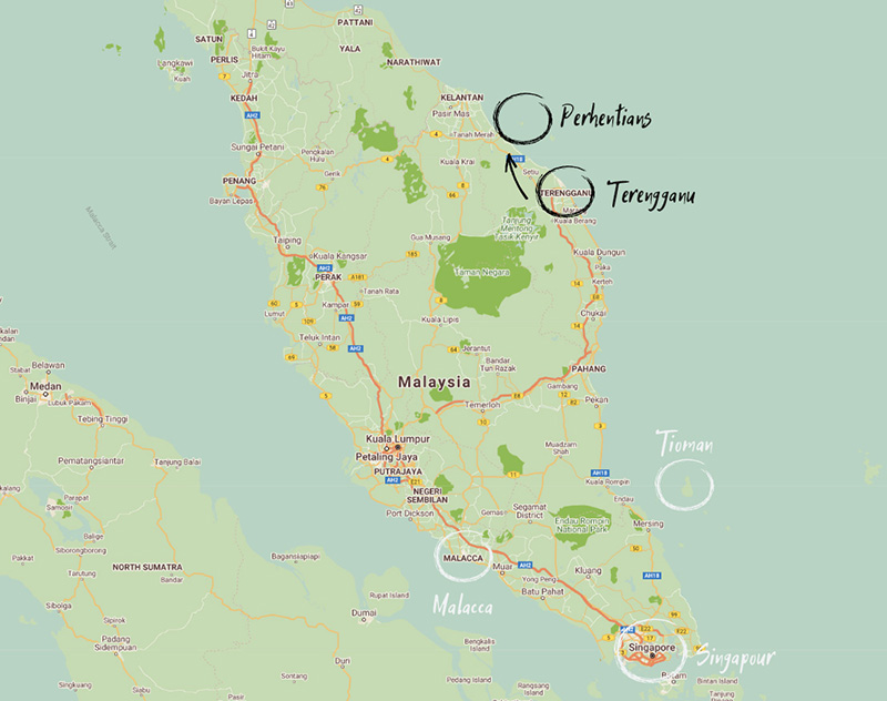 Itinéraire Kuala Terengganu îles Perhentians